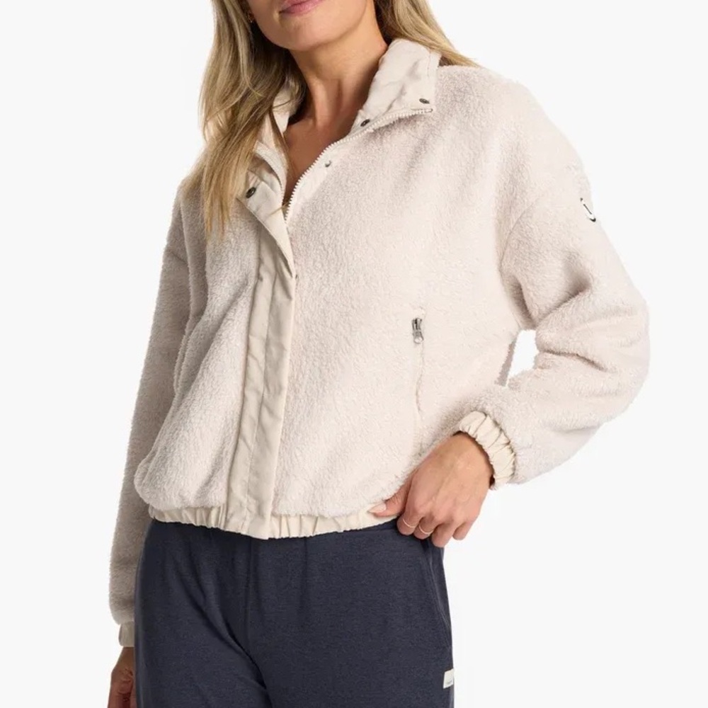 Vuori Cozy Sherpa Jacket High Pile Fleece Dune Large